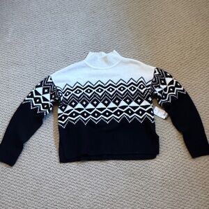 Nine West Black and White Patterned Women's Sweater NWT